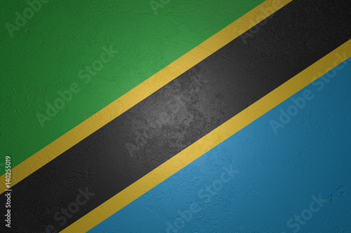 Flag of Tanzania on stone background, 3d illustration © fabianodp