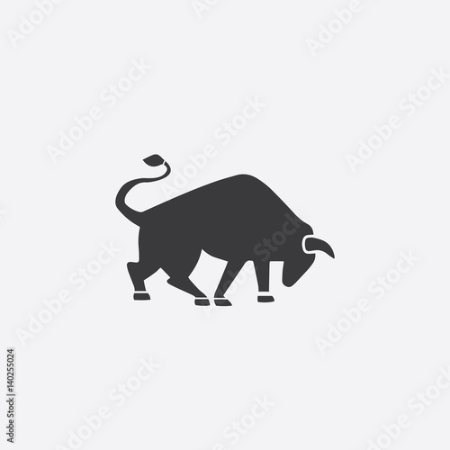 The black silhouette of a bull. Vector illustration