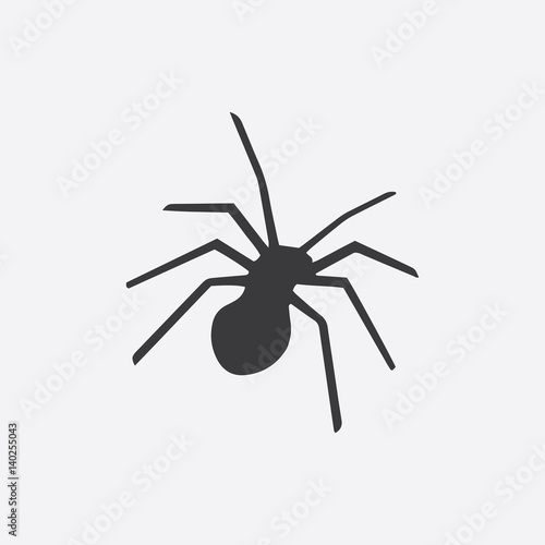 The black silhouette of a spider, insect. Vector illustration