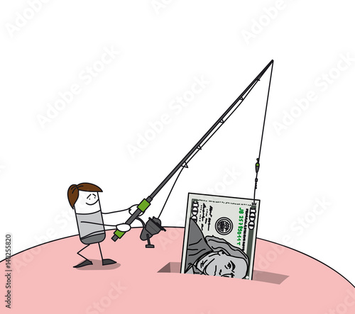 Personnage qui économise 100 dollars