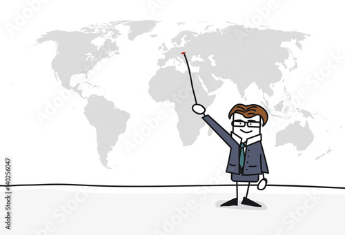 Personnage qui présente la carte du monde : Slovaquie