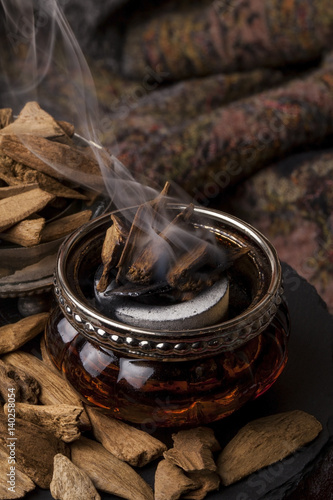 Agarwood, also called aloeswood incense chips photo