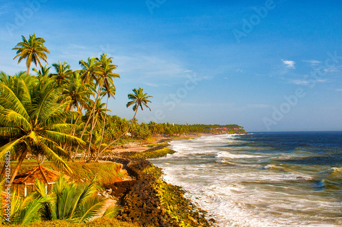 Quadro su tela View of Varkala coast, in Kerala, India.
