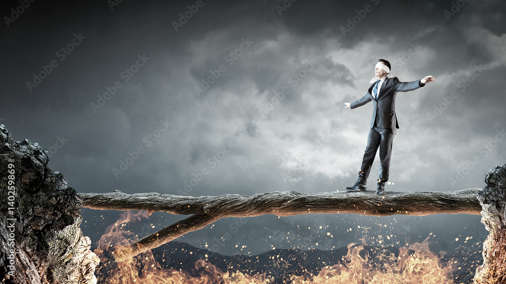 Obraz premium Overcome fear of failure. Mixed media . Mixed media