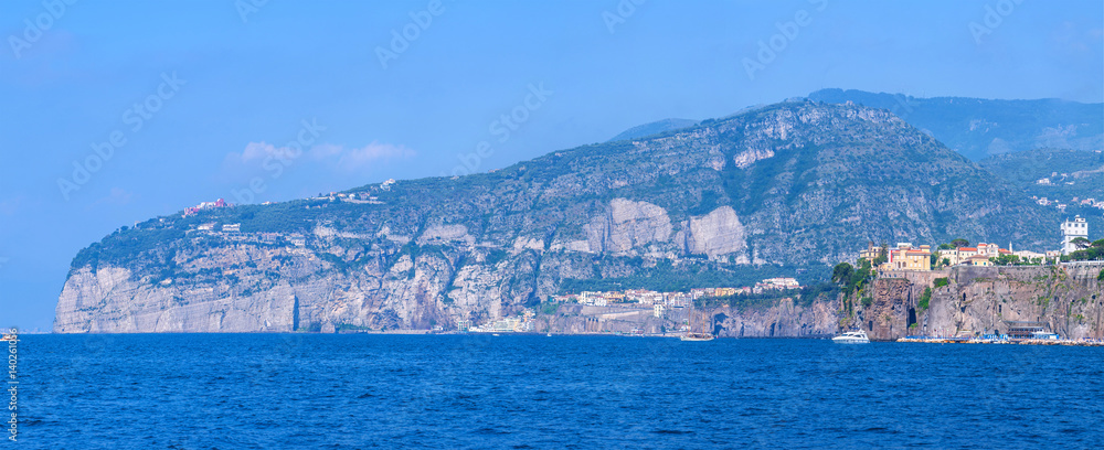 Panorama of Sorrento, Sant'agnello, Montechiaro gulf view. The province of Campania. Italy.