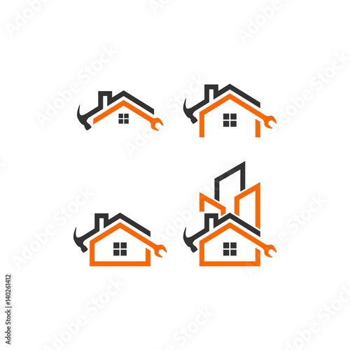 repair home logo template vector