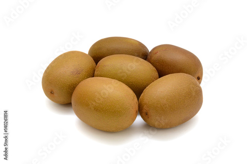 Fresh Yellow Golden Kiwi Fruit Isolated On White Background