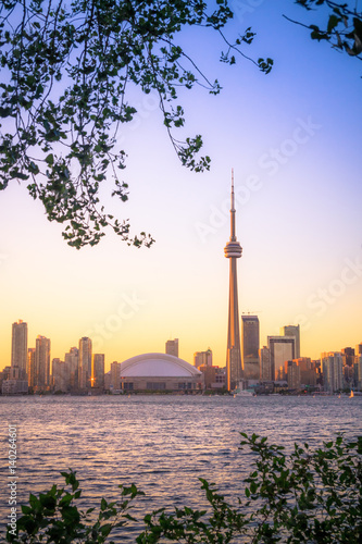 Photography View of Toronto Cityscape during sunset taken from Toronto Central Island