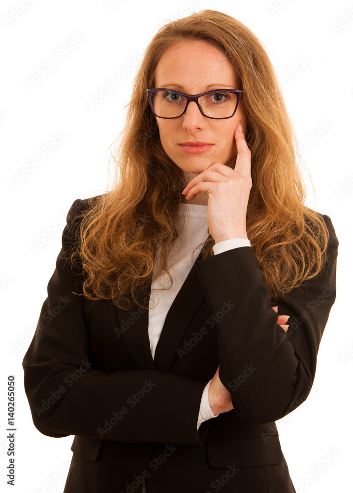 young business woman isolated over white background