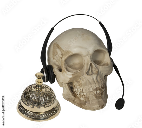 Skull with Audio Microphone and Service Bell photo