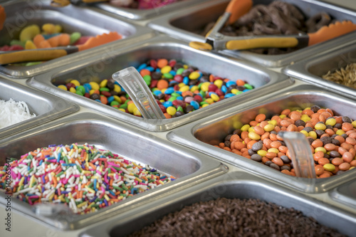 Colorful Candy Ice Cream Toppings photo