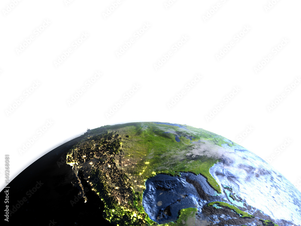 Fototapeta premium North America on Earth - visible ocean floor