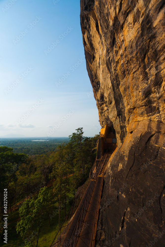 Sigiriya Rock Cliff Face Stairs in Sri Lanka Sigiriya Rock Cliff Face Stairs in Sri Lanka