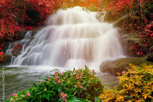 beautiful waterfall in rainforest at phu tub berk mountain  phetchabun, Thailand (Mun Dang waterfalls)