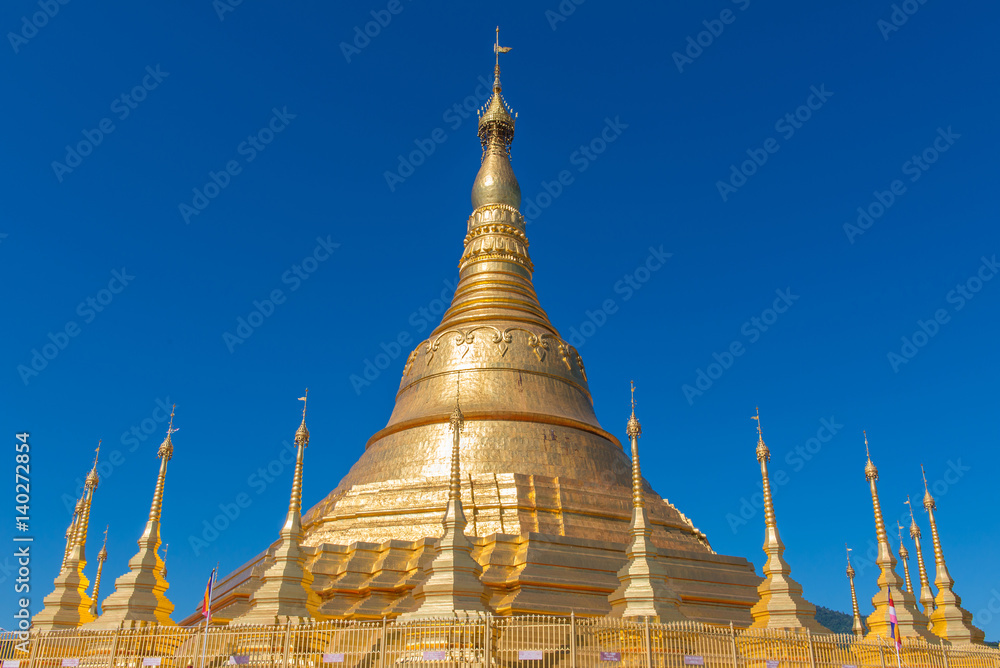 Model of Shwedagon Pagoda Buddhist Temple in Myanmar Model of Shwedagon Pagoda Buddhist Temple in Myanmar