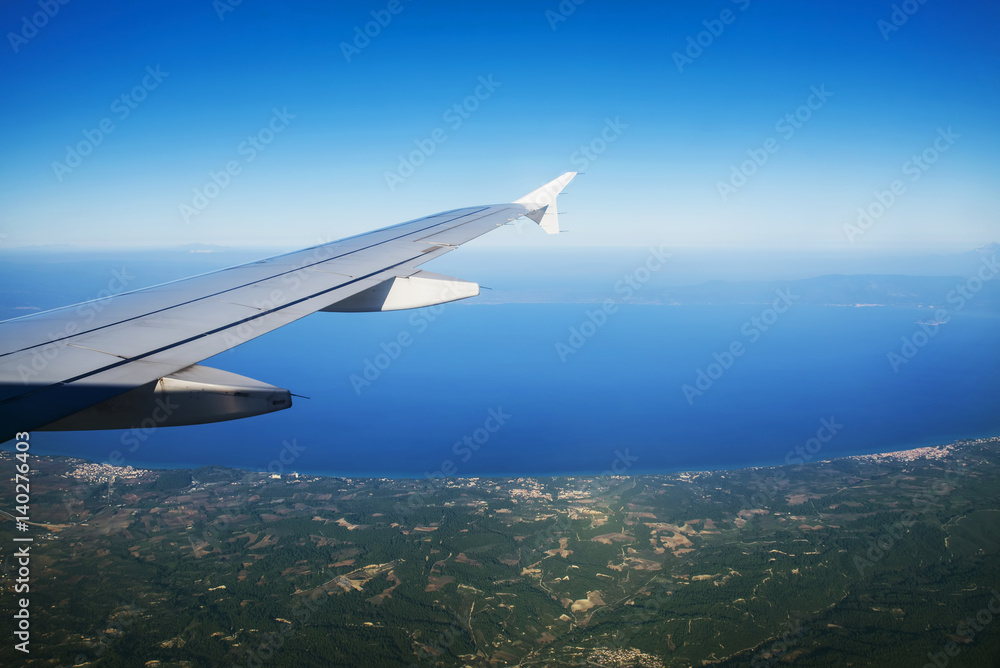 View from the window of an airplane View from the window of an airplane