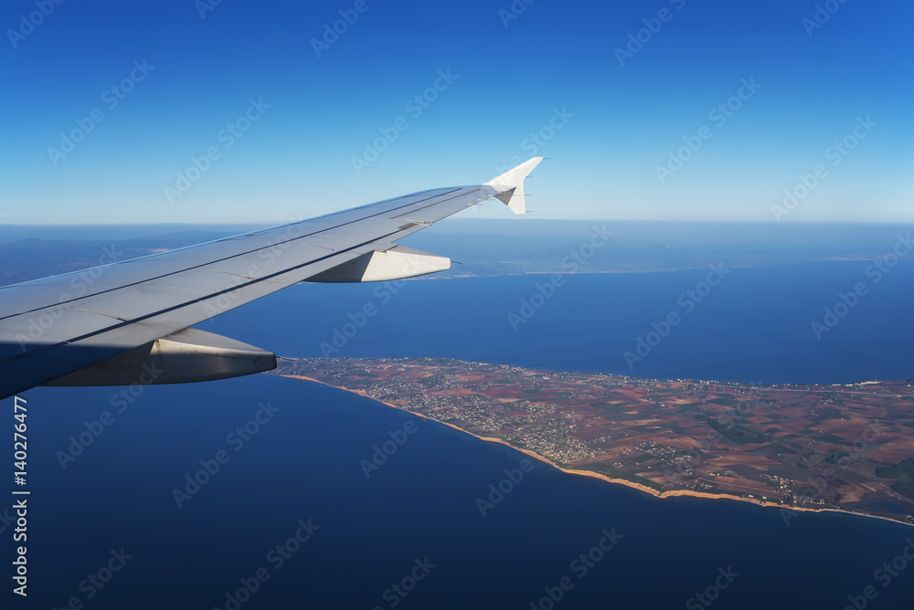 View from the window of an airplane View from the window of an airplane
