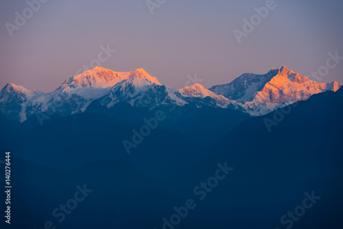 Kangchenjunga Himalaya Mountain Range Sunrise seen from Darjeeling
