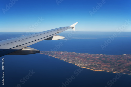 View from the window of an airplane