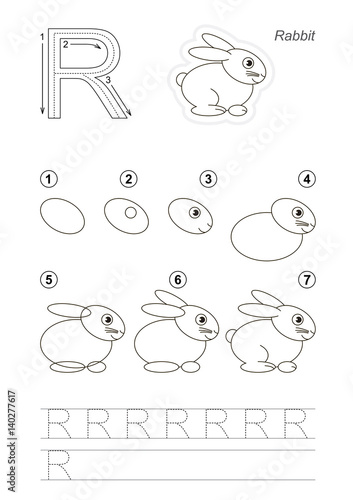 Drawing tutorial for letter.
