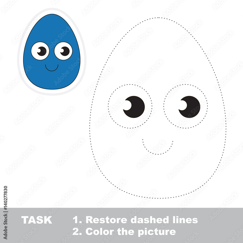 Fototapeta premium Vector trace educational game for preschool kids.