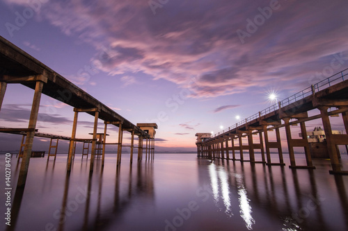 Bang Pra Reservoir as the sun rises,Thailand
