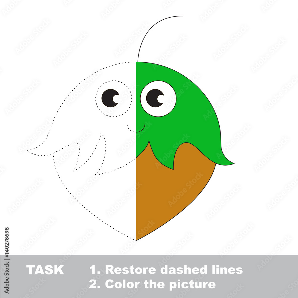 Obraz premium Vector trace educational game for preschool kids.