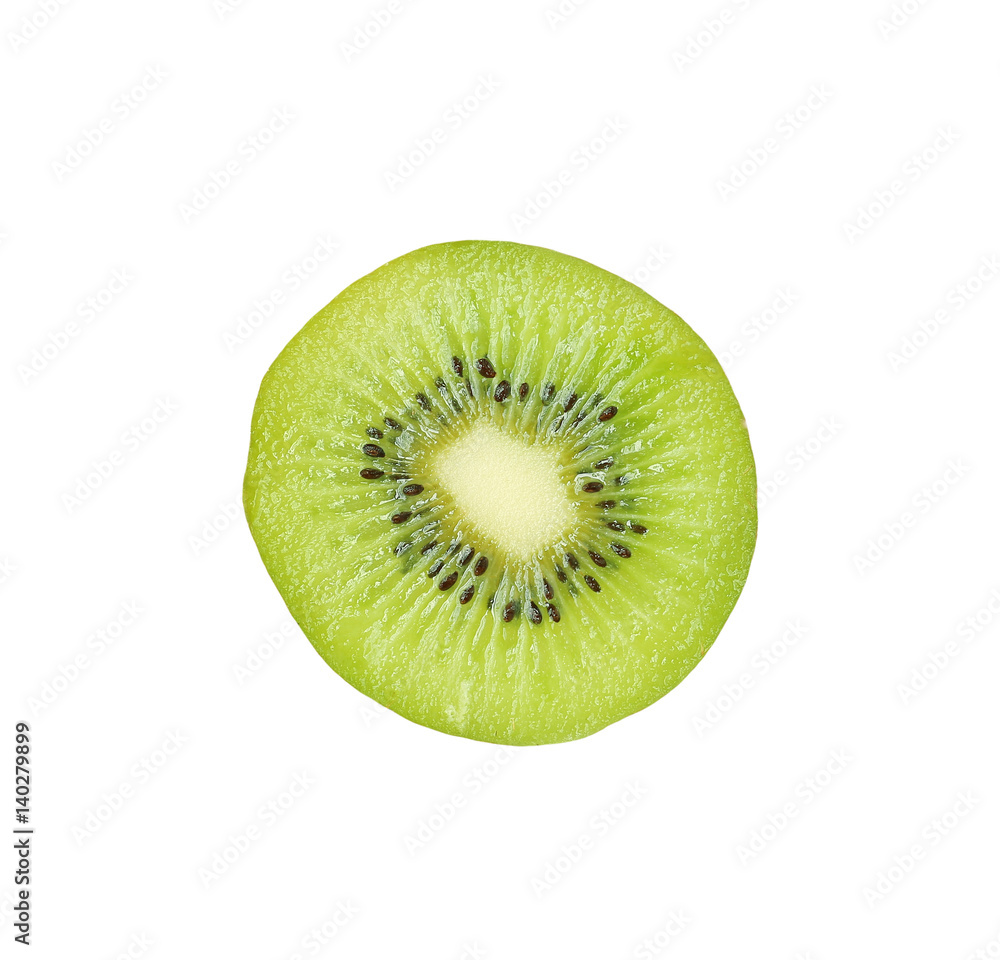 Slice of juicy kiwi fruit isolated on white background Slice of juicy kiwi fruit isolated on white background