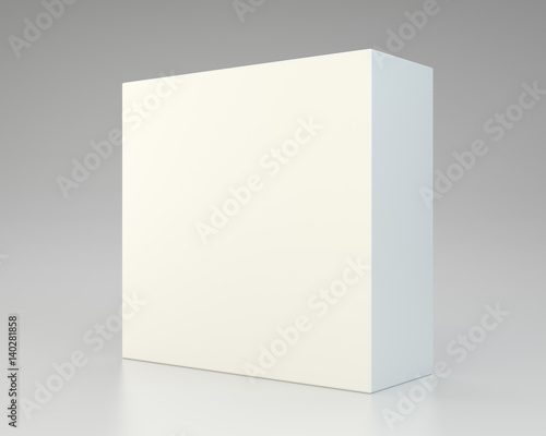 Empty package on gray background. 3d rendering