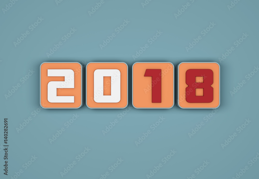 New Year 2018 - 3D Rendered Image
New Year 2018 - 3D Rendered Image