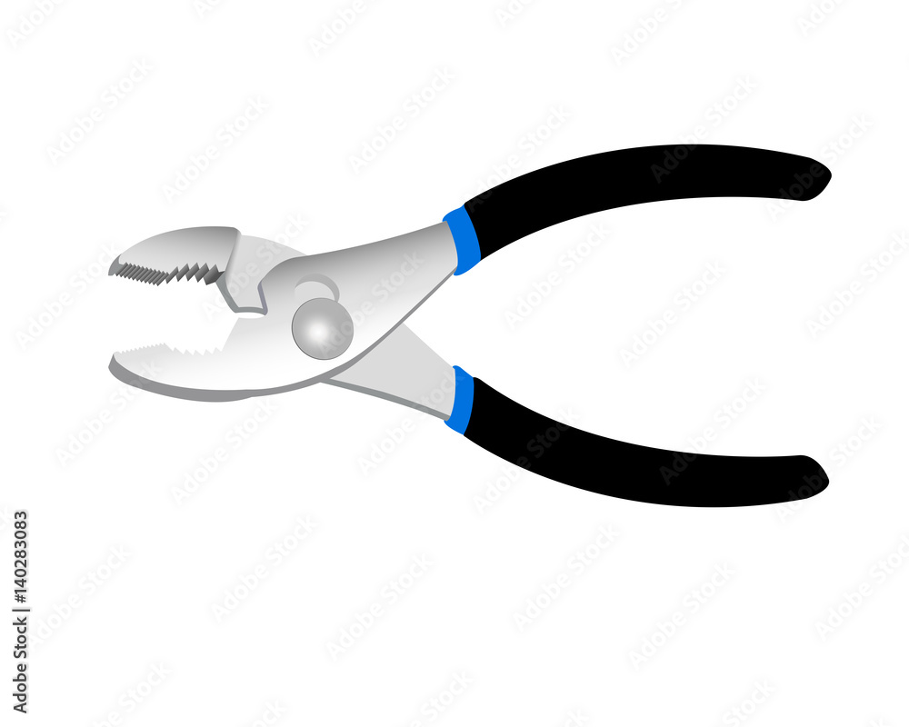 vector illustration of adjustable pliers with instructions on how to