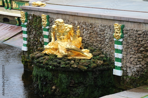 Statue of Grand Cascade, Grand Peterhof Palace, Russia photo