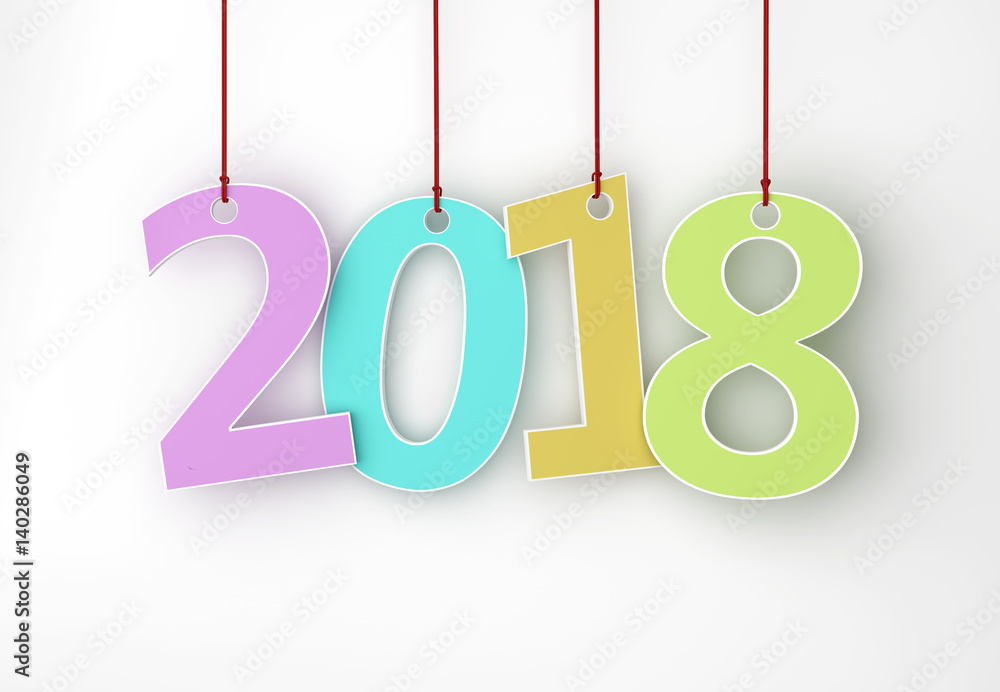 New Year 2018 - 3D Rendered Image
New Year 2018 - 3D Rendered Image