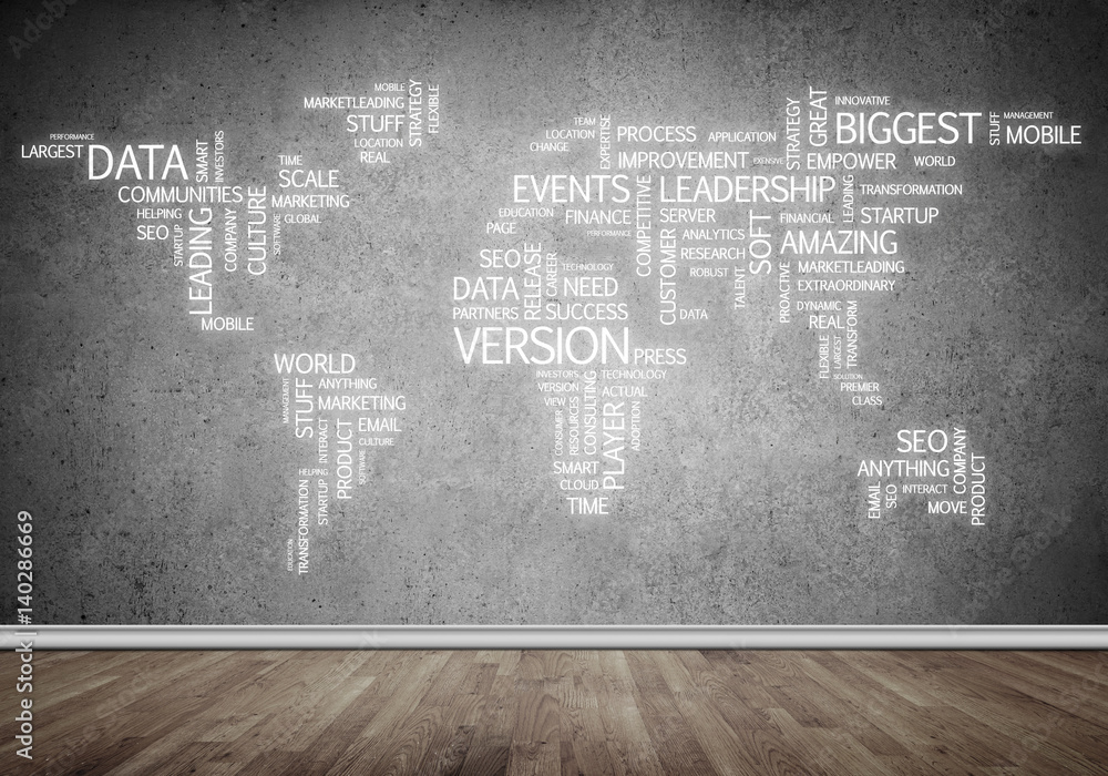 World map in typography World map in typography