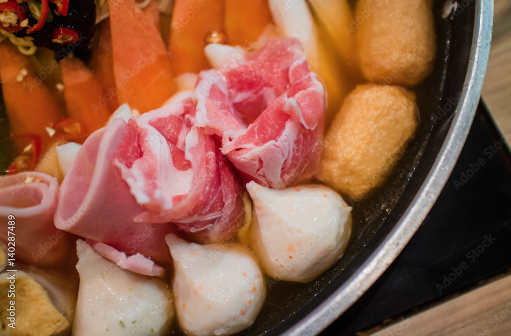Tokpokki, hot pot style traditional Korean food Stock Photo Adobe Stock