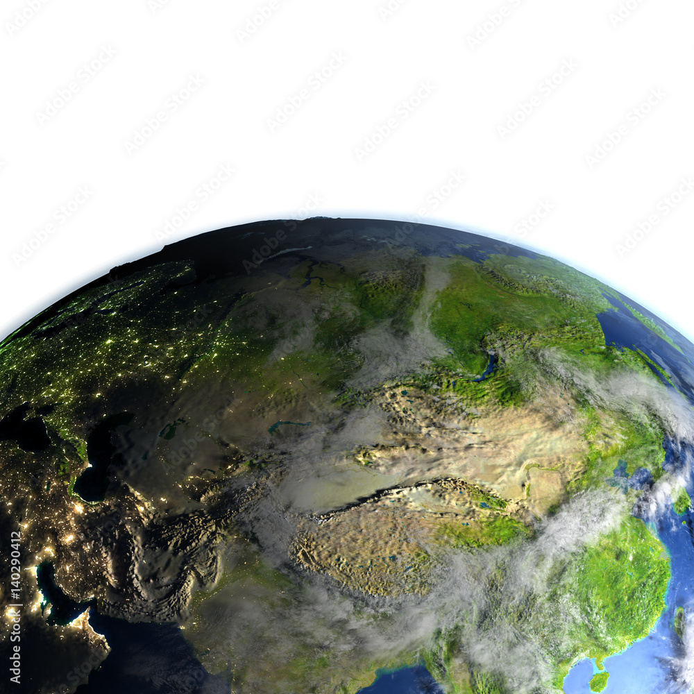 Fototapeta premium Central Asia on planet Earth