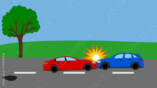 car accident on the road