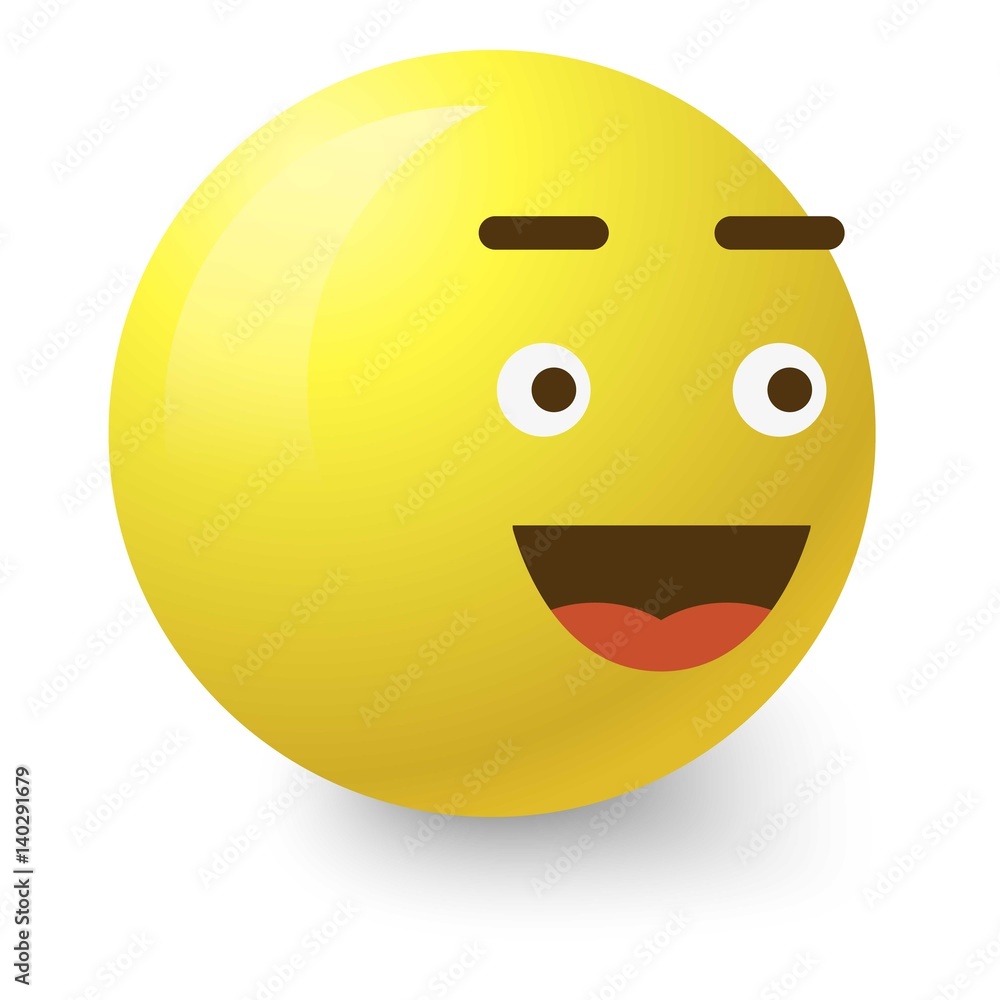 Fototapeta premium Glad smiley icon, cartoon style