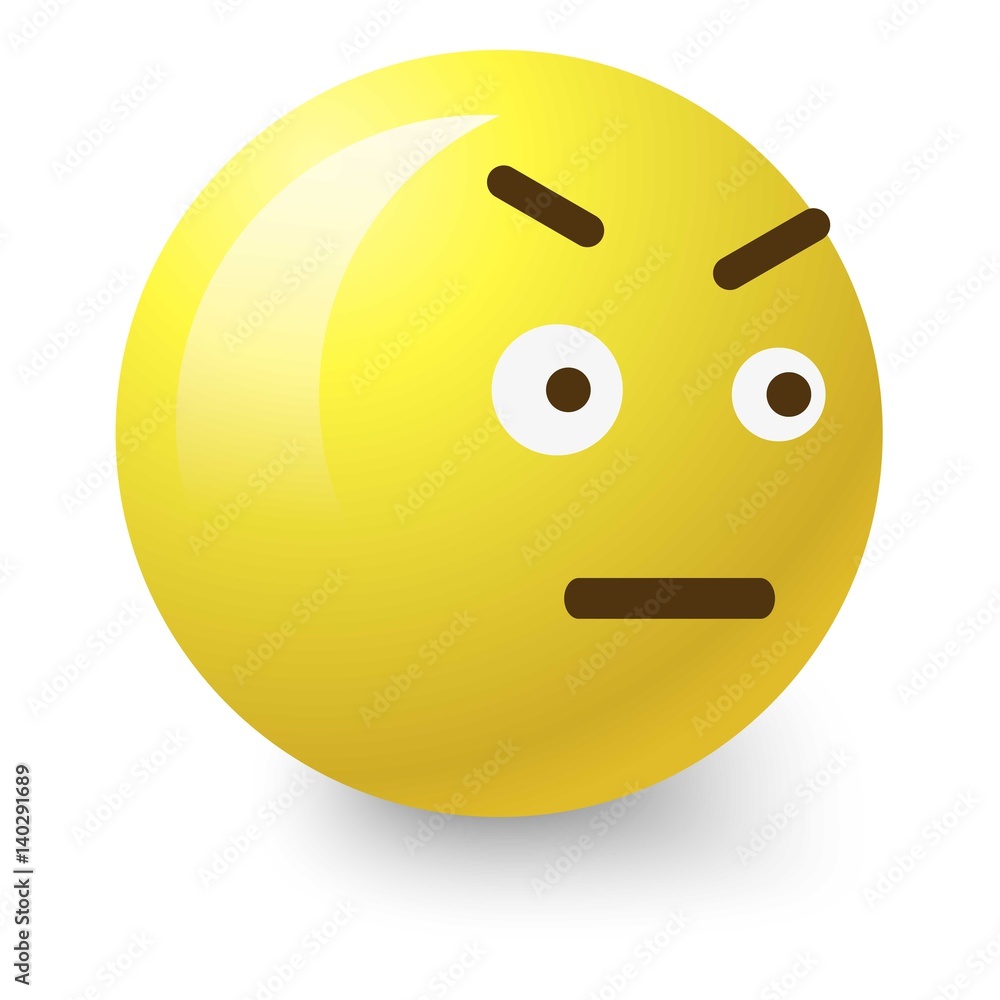 Angry smiley icon, cartoon style Angry smiley icon, cartoon style