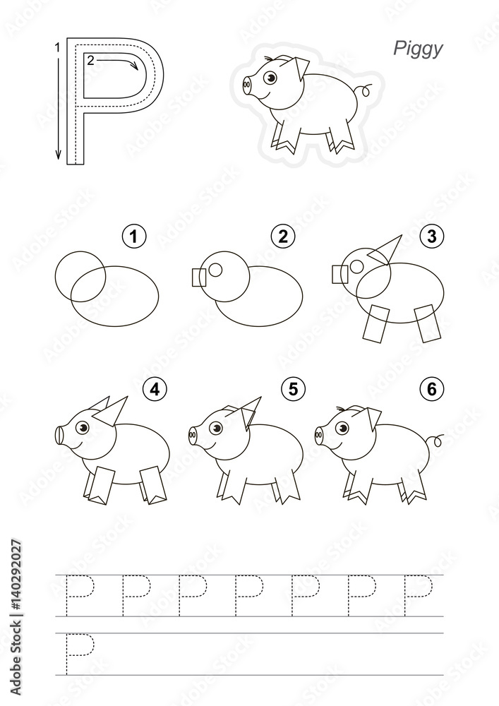 Drawing tutorial for letter. Drawing tutorial for letter.