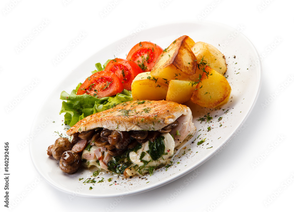 Stuffed chicken filet with mushrooms Stuffed chicken filet with mushrooms