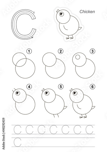 Drawing tutorial for letter.