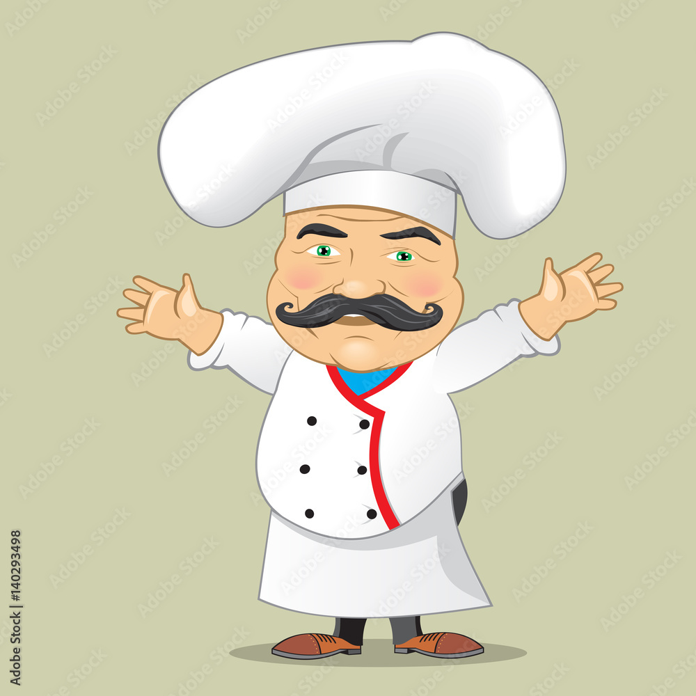 Vector Chef Cook Serving Food Realistic Cartoon Character Design Isolated Vector Illustrator Vector Chef Cook Serving Food Realistic Cartoon Character Design Isolated Vector Illustrator