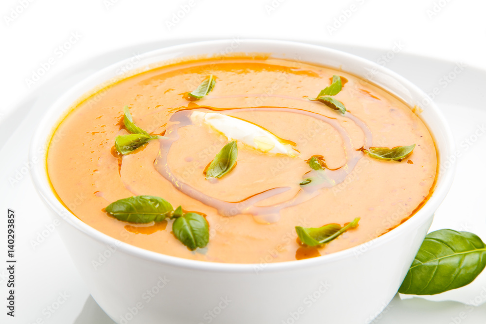 Carrot vegetable cream soup