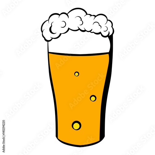 Glass of beer icon, icon cartoon