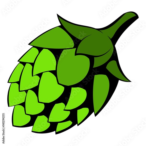 Green hop icon, icon cartoon