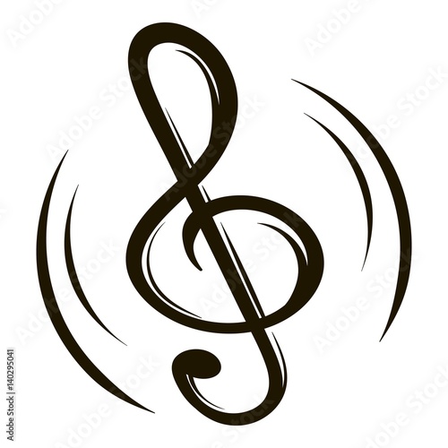 Music key icon cartoon