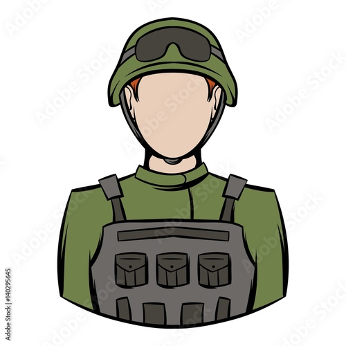 Soldier icon cartoon