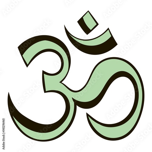 Om sign icon cartoon