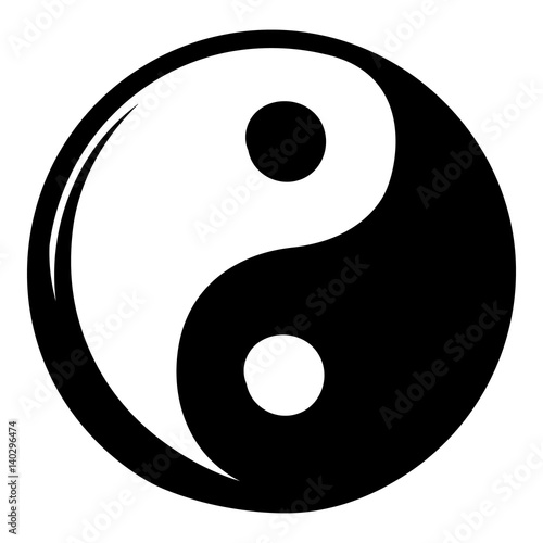 Yin yang icon cartoon
